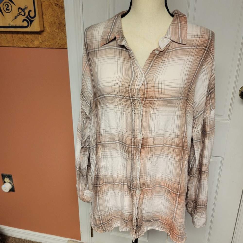 Nautrals Plaid Button-Up Shirt